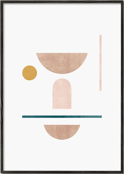 Geometrisk plakat med bløde former
