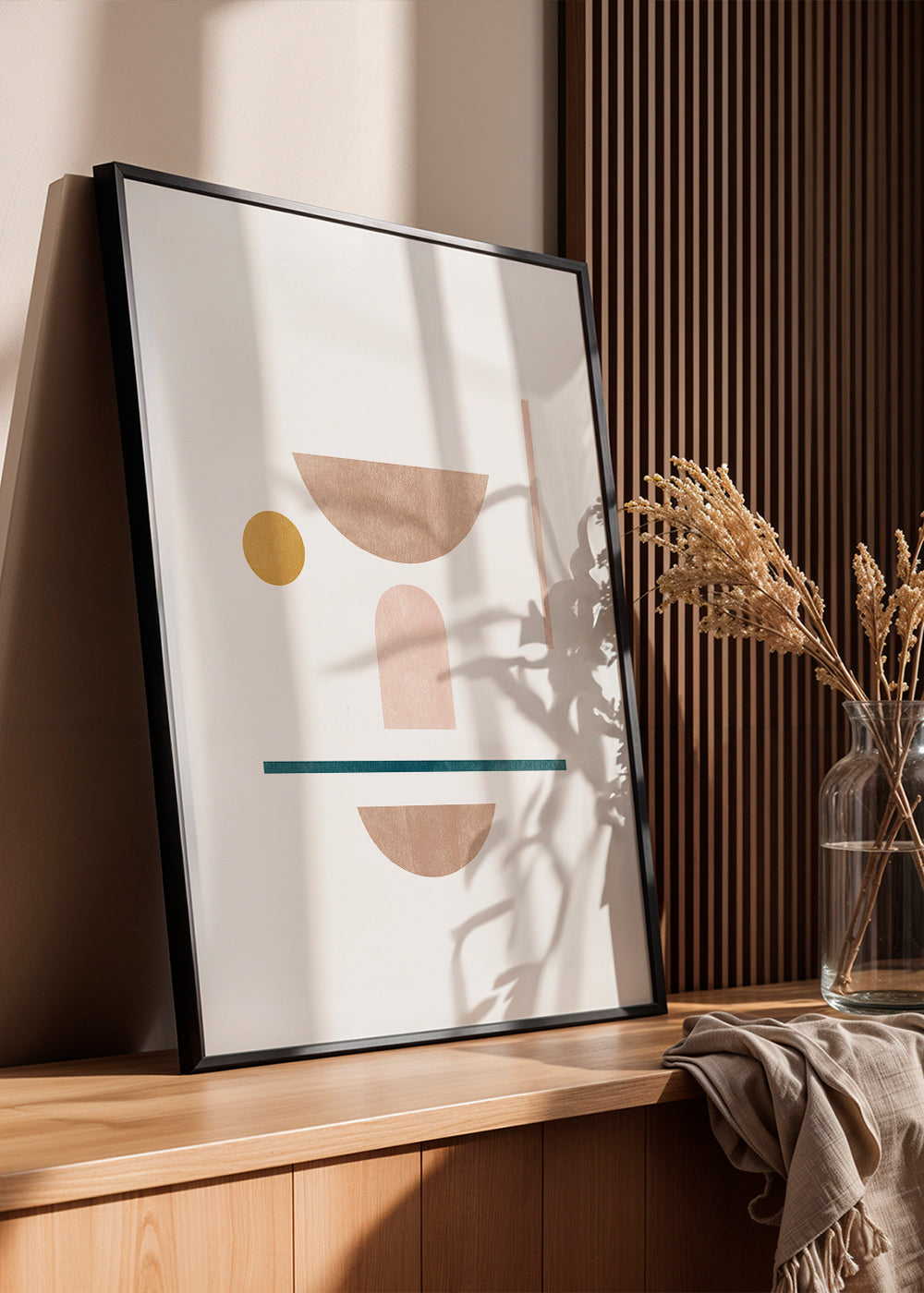 Geometrisk plakat med bløde former