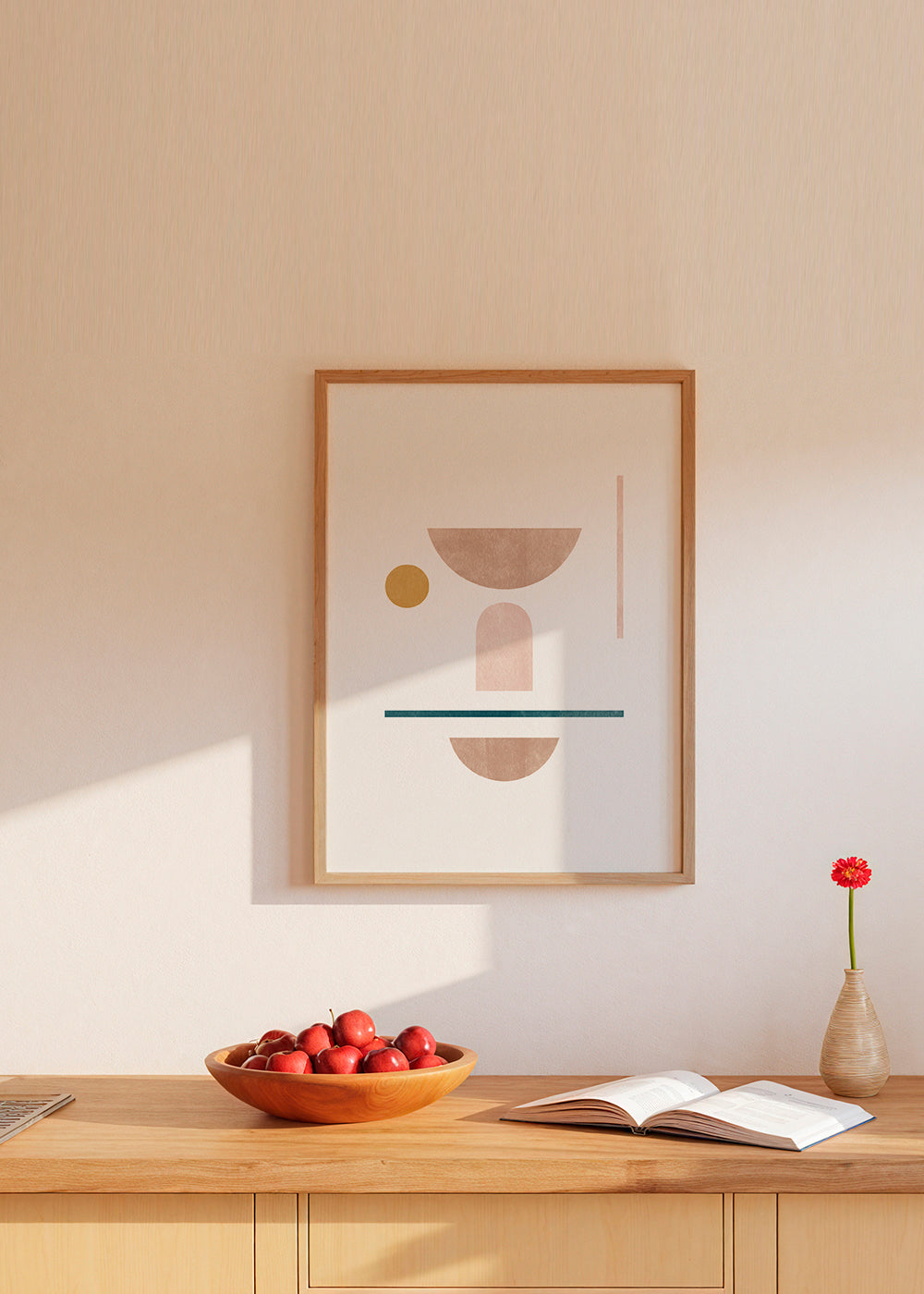 Geometrisk plakat med bløde former