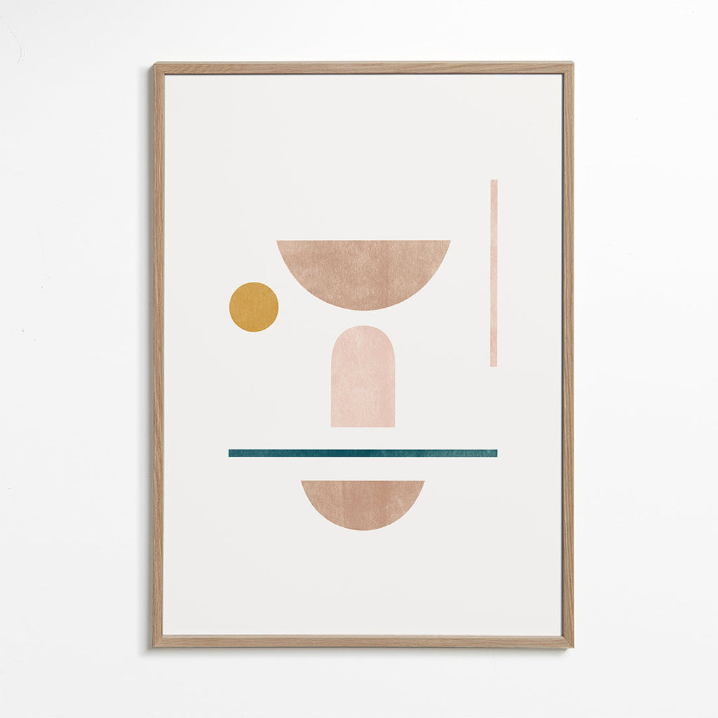 Geometrisk plakat med bløde former