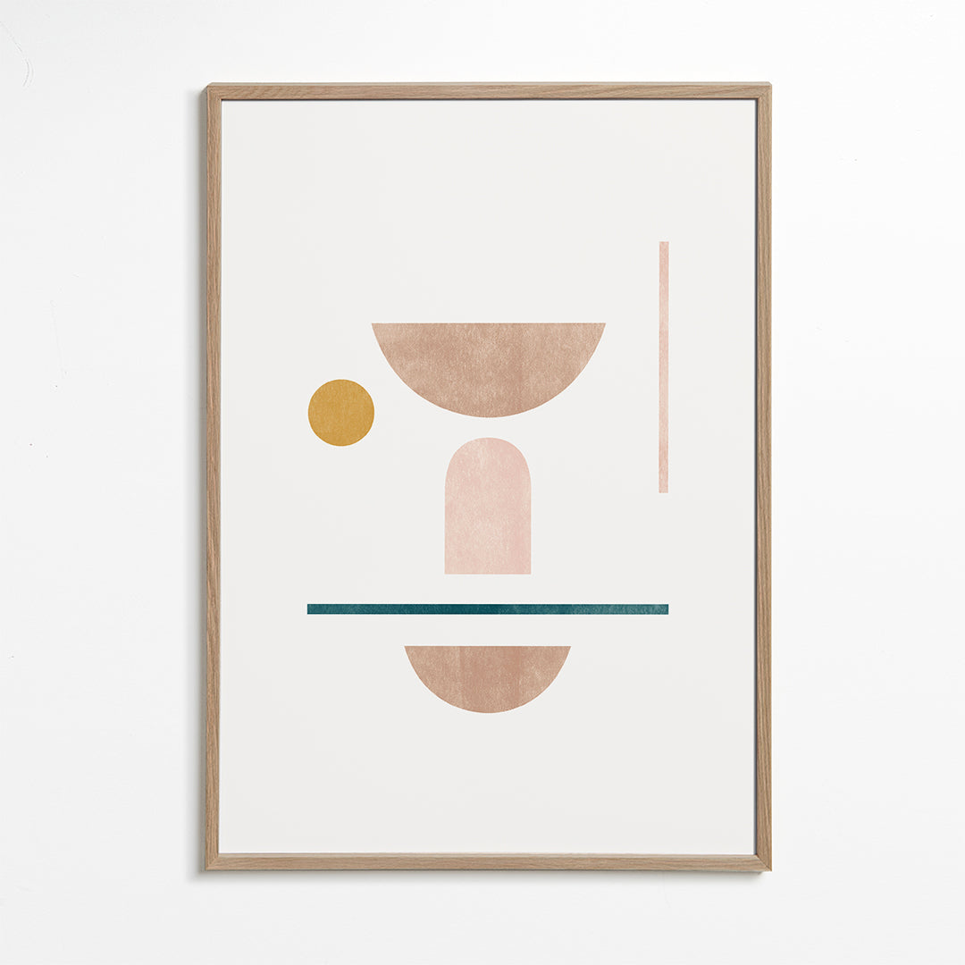 Geometrisk plakat med bløde former