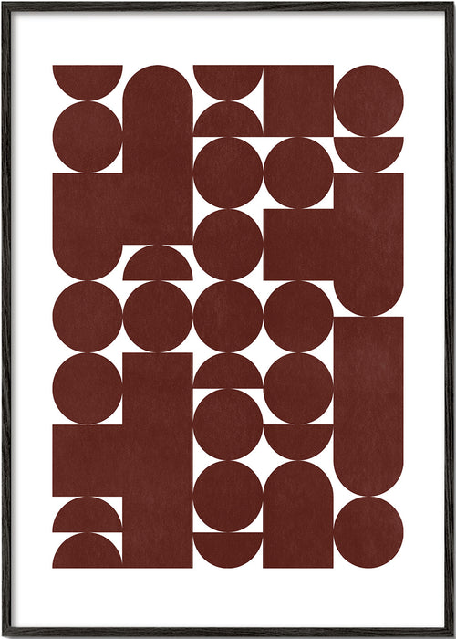 Geometrisk plakat retro brun