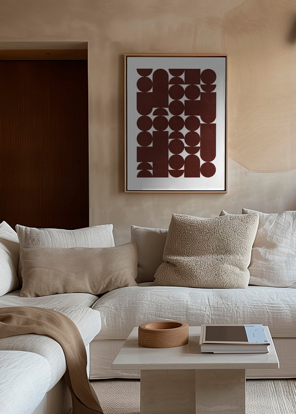 Geometrisk plakat retro brun