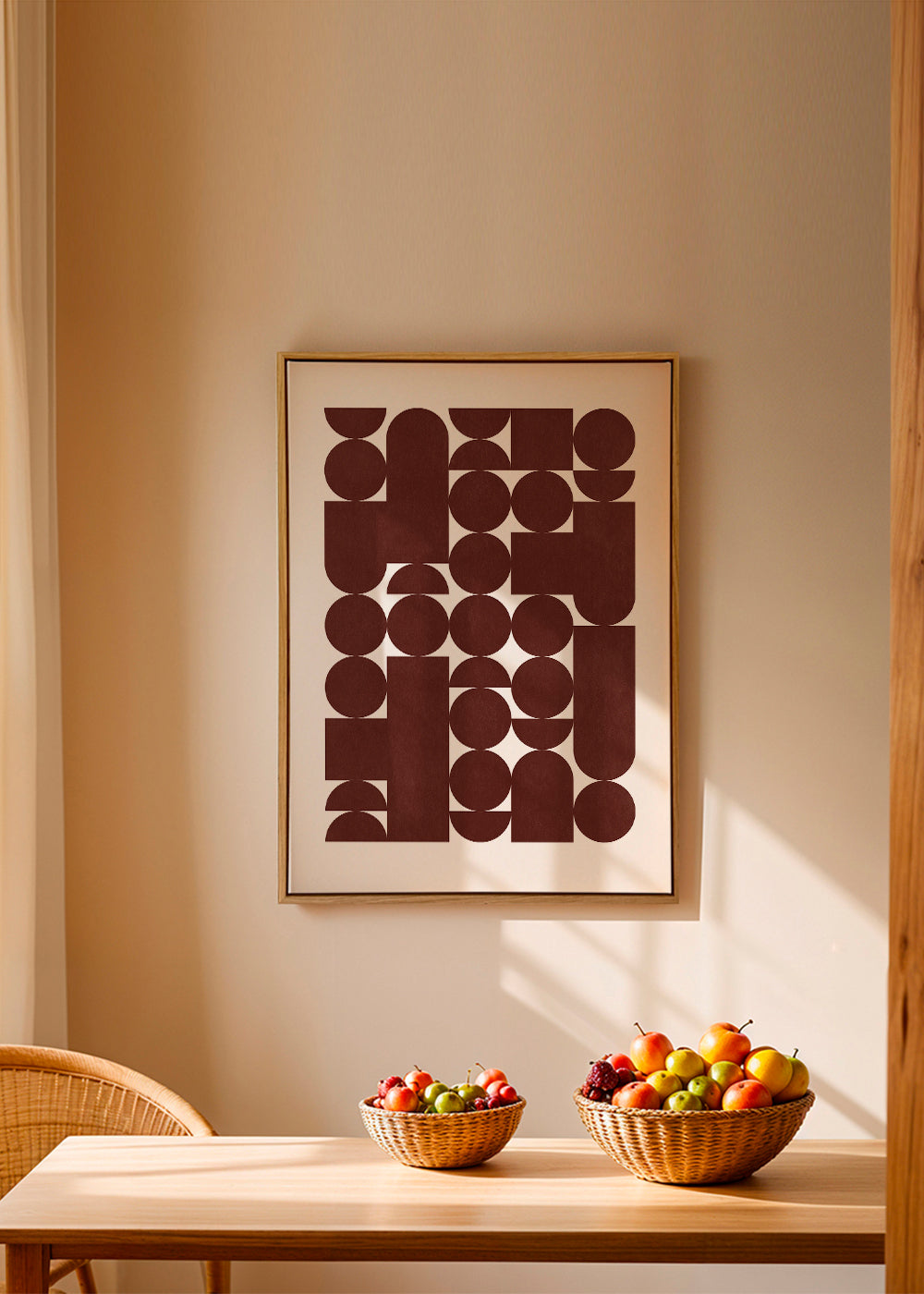 Geometrisk plakat retro brun