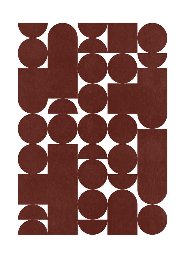 Geometrisk plakat retro brun