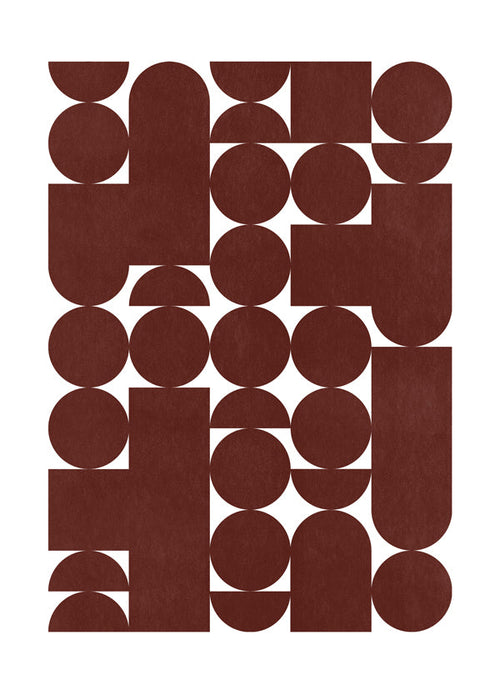 Geometrisk plakat retro brun