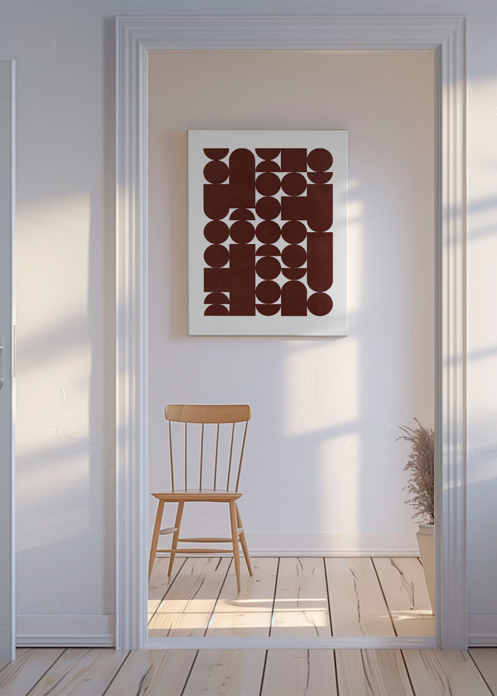Geometrisk plakat retro brun