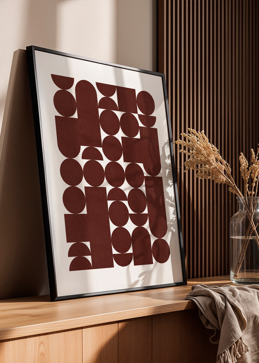 Geometrisk plakat retro brun