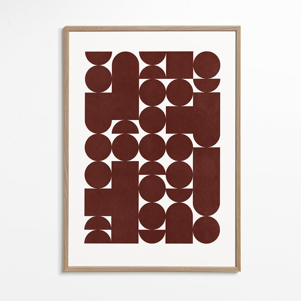 Geometrisk plakat retro brun