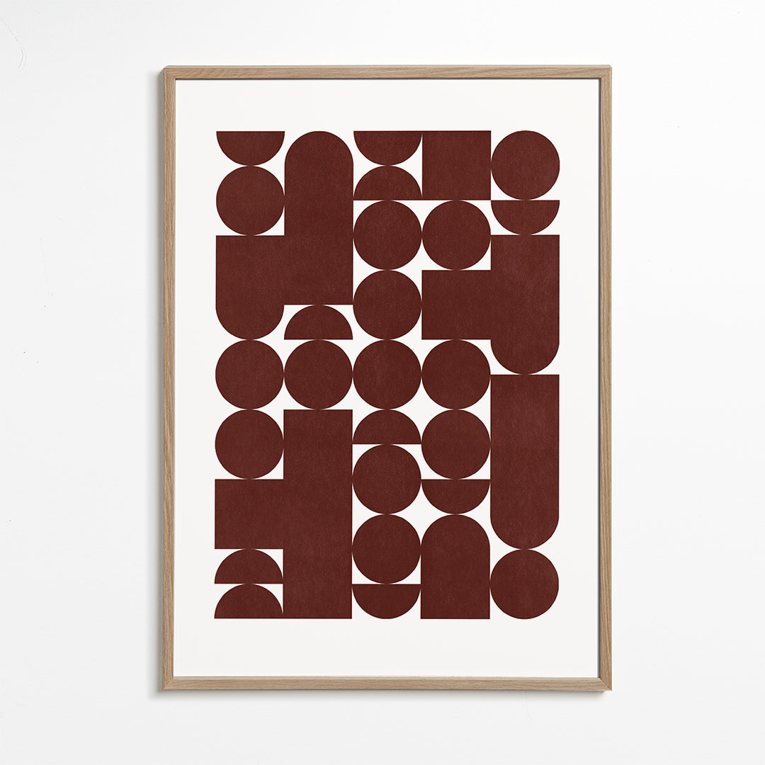 Geometrisk plakat retro brun