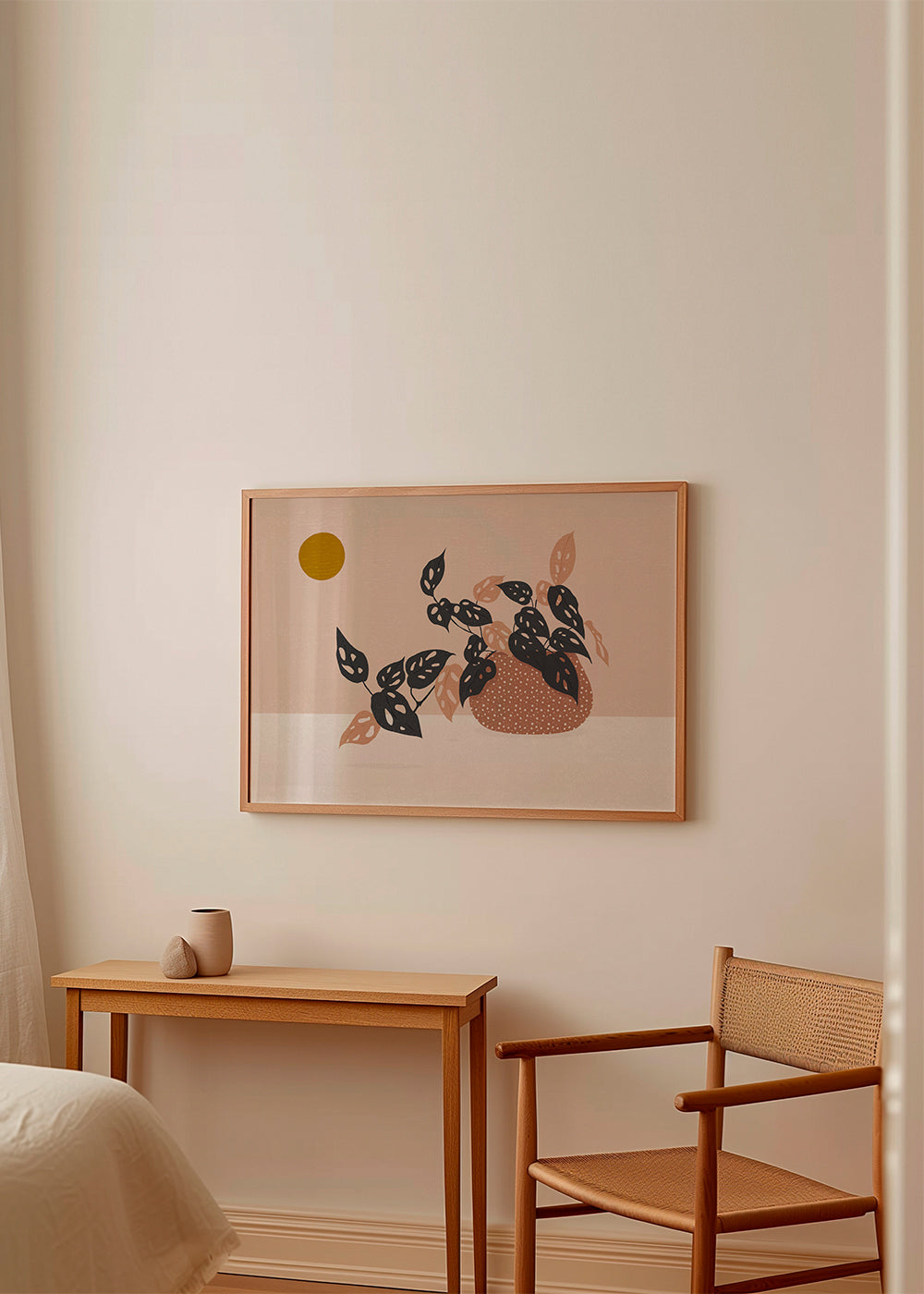 Botanisk plakat med potteplante