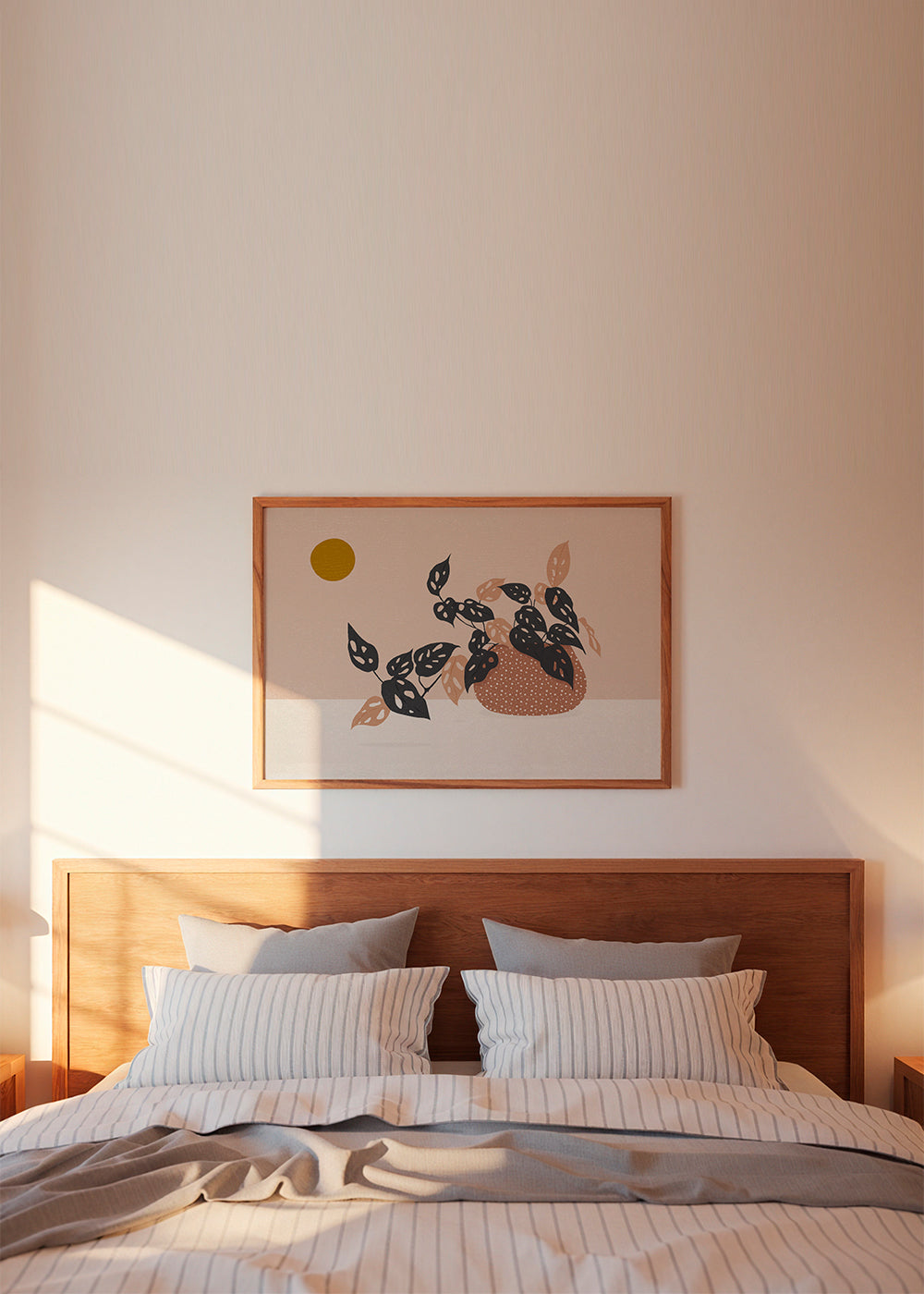 Botanisk plakat med potteplante