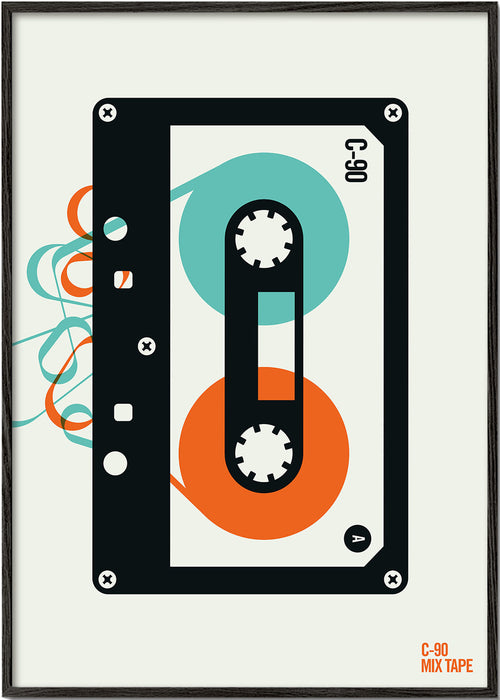Vintage plakat Mixtape kassette illustration