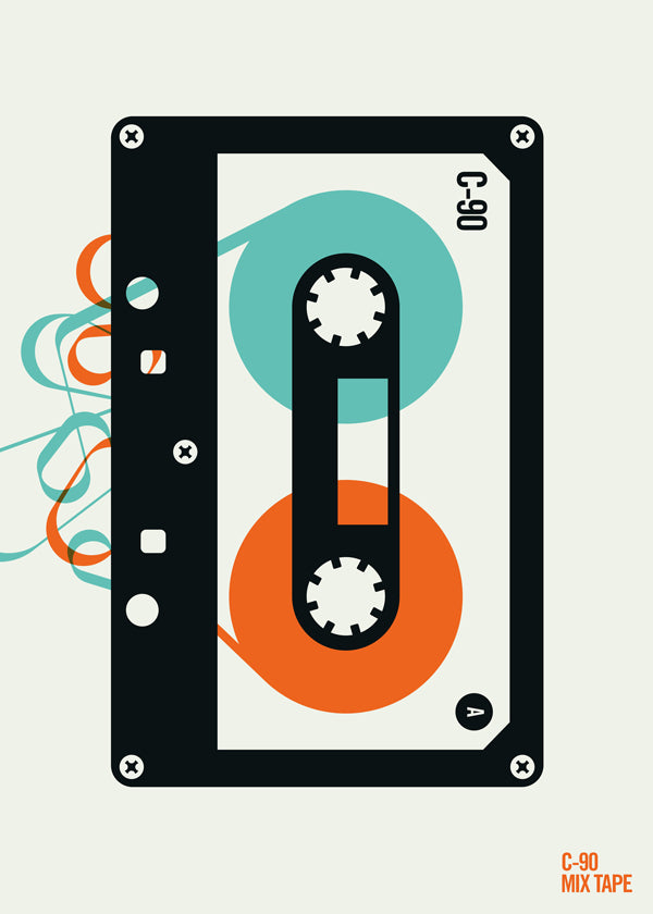 Vintage plakat Mixtape kassette illustration