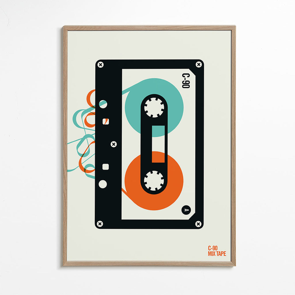 Vintage plakat Mixtape kassette illustration