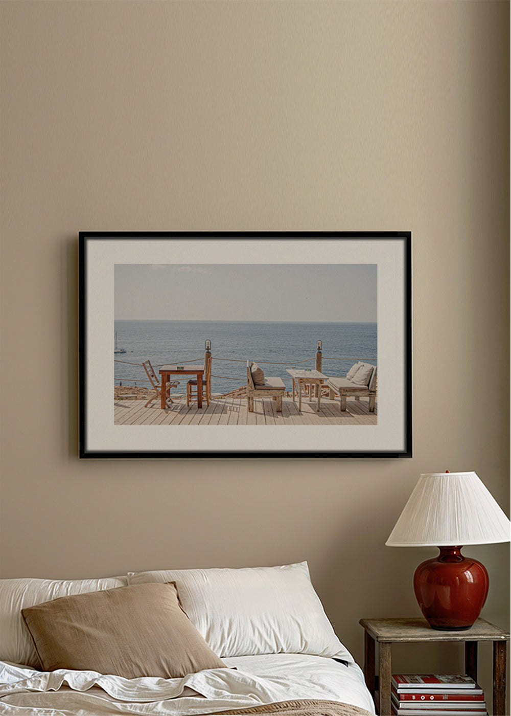 Landskabskunst: terrasse ved havet