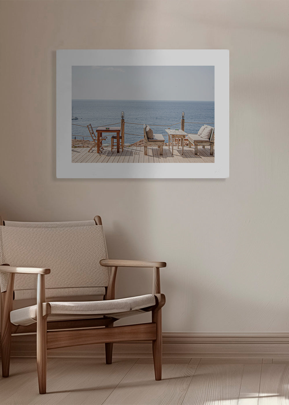 Landskabskunst: terrasse ved havet