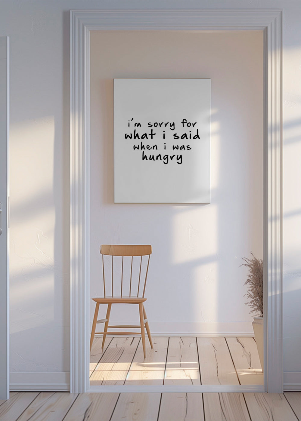 Køkkenkunst typografisk citat i sort-hvid
