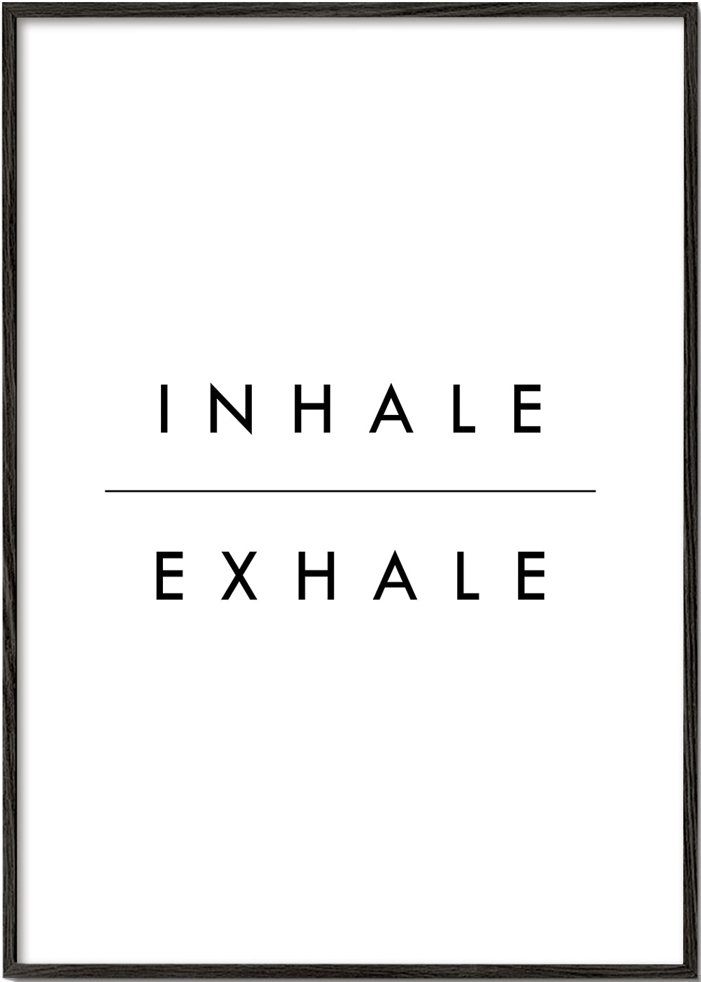 Minimal typografi plakat Inhale Exhale