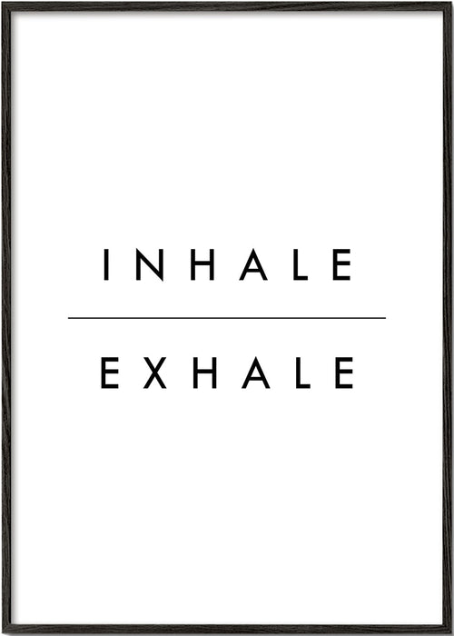 Minimal typografi plakat Inhale Exhale