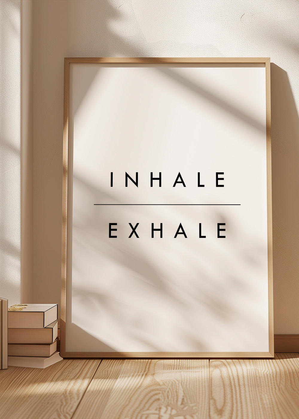 Minimal typografi plakat Inhale Exhale