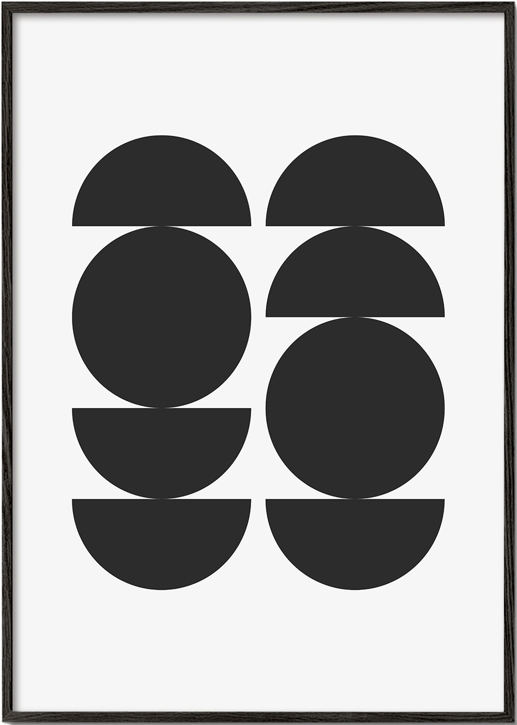 Geometrisk plakat minimal med cirkler og halve