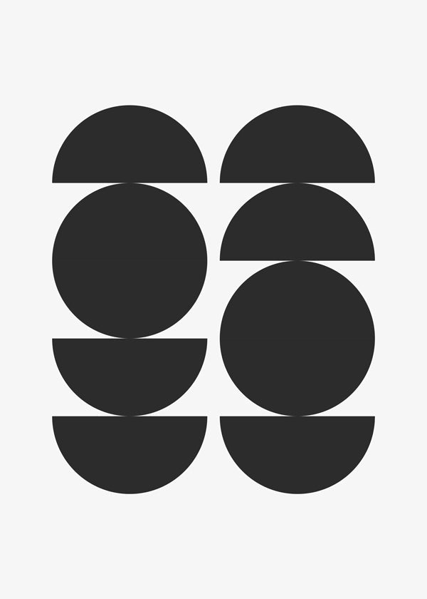 Geometrisk plakat minimal med cirkler og halve