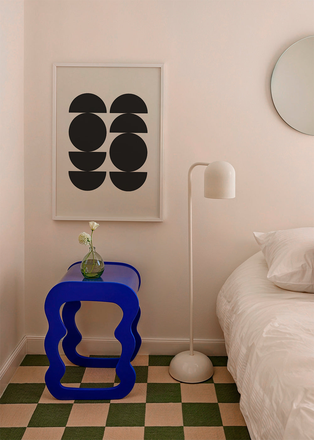 Geometrisk plakat minimal med cirkler og halve