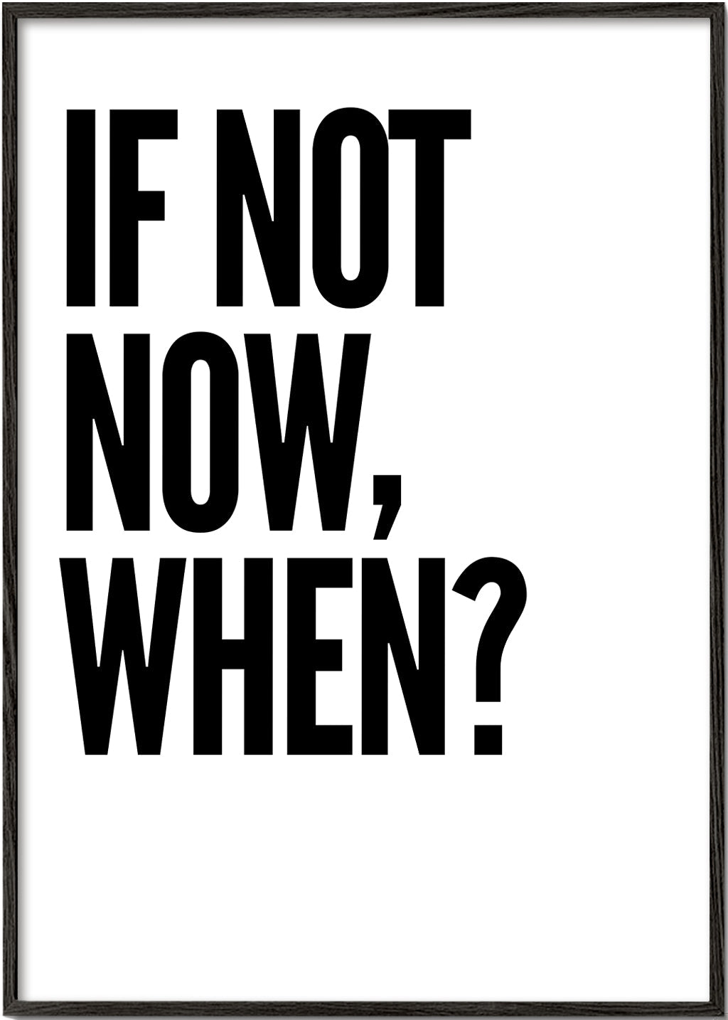 Minimalistisk typografisk plakat med markant slogan
