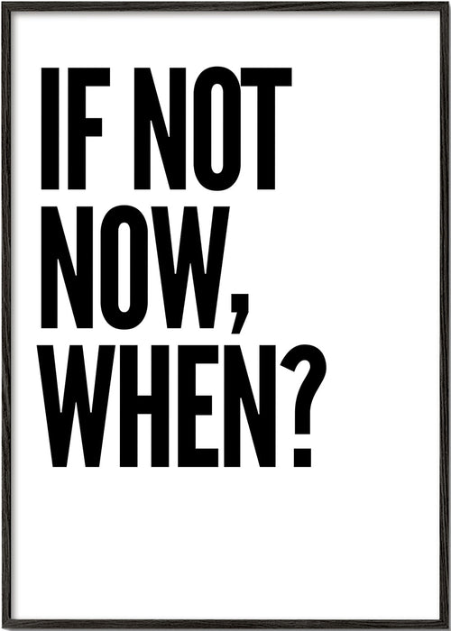 Minimalistisk typografisk plakat med markant slogan