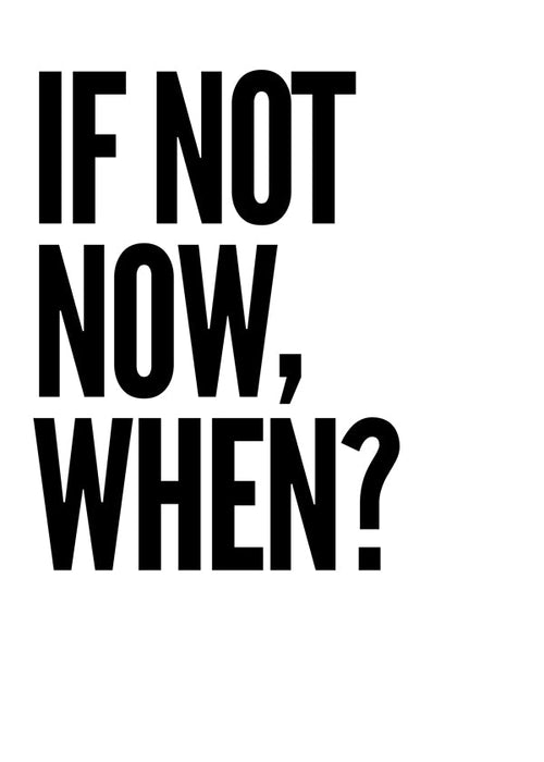 Minimalistisk typografisk plakat med markant slogan