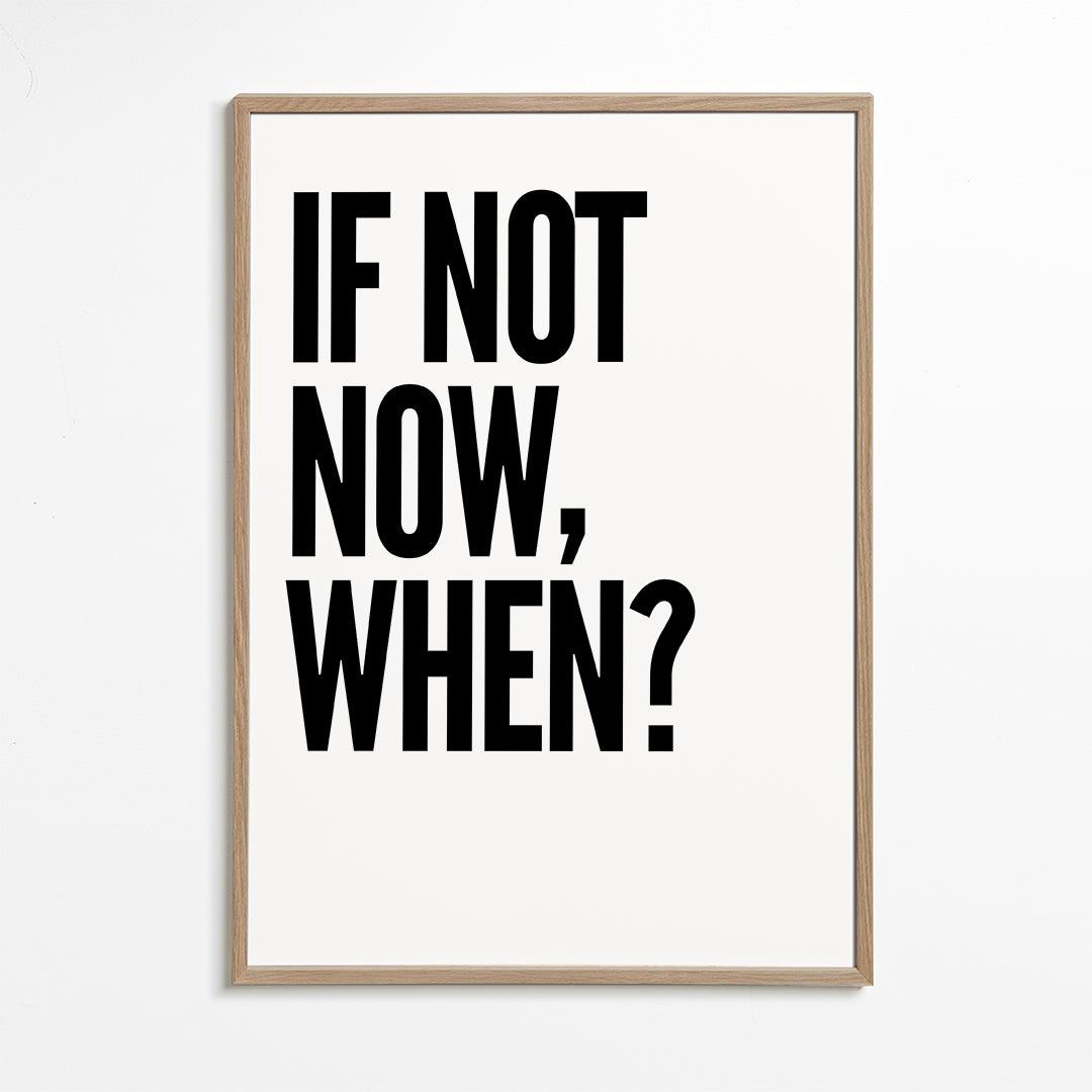 Minimalistisk typografisk plakat med markant slogan