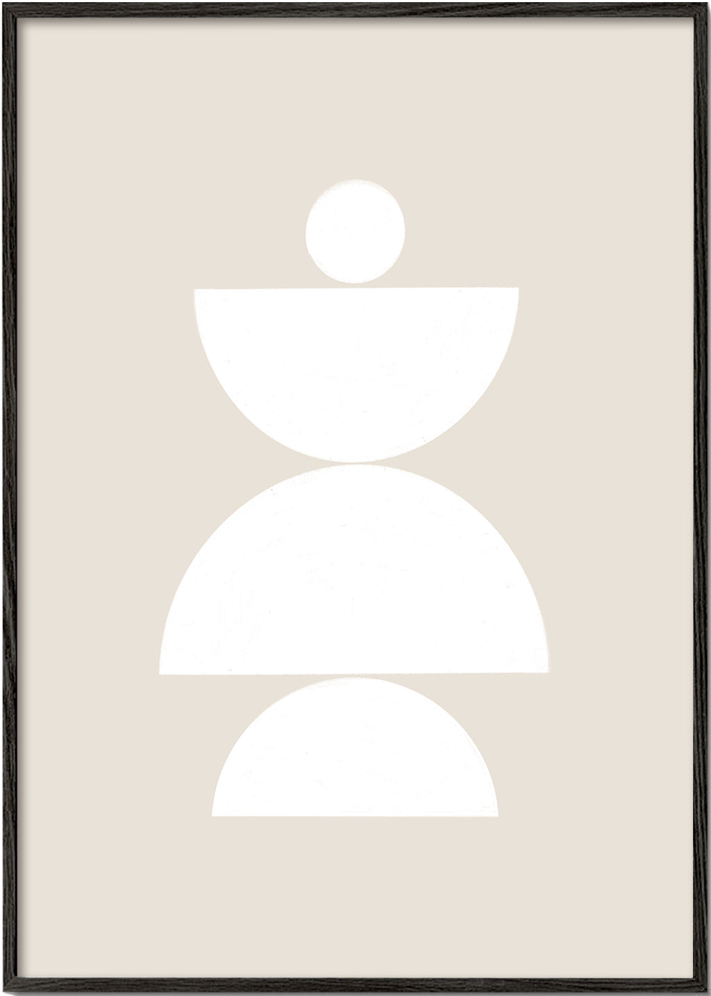 Geometrisk plakat med stakkede halvcirkler