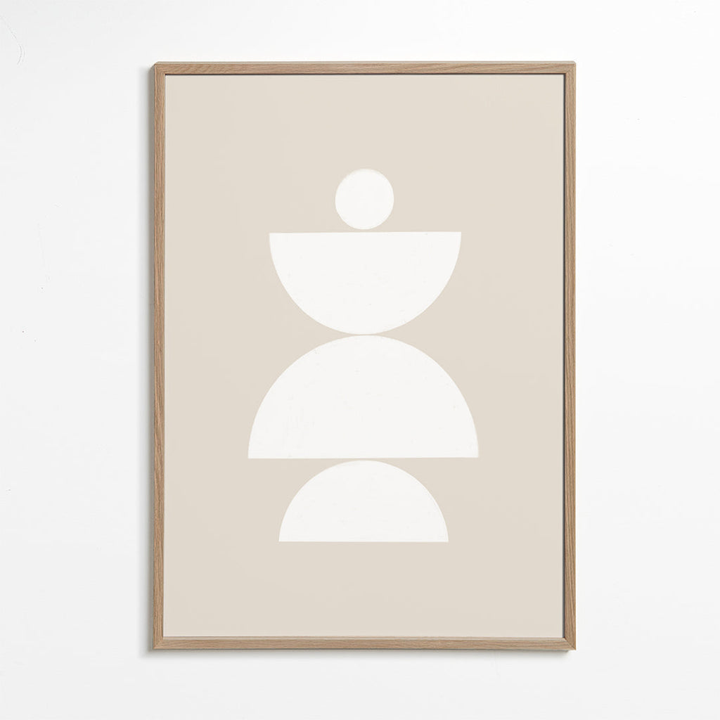 Geometrisk plakat med stakkede halvcirkler