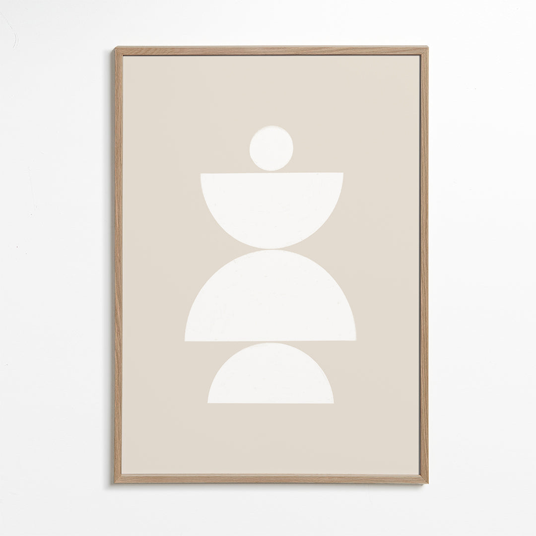 Geometrisk plakat med stakkede halvcirkler