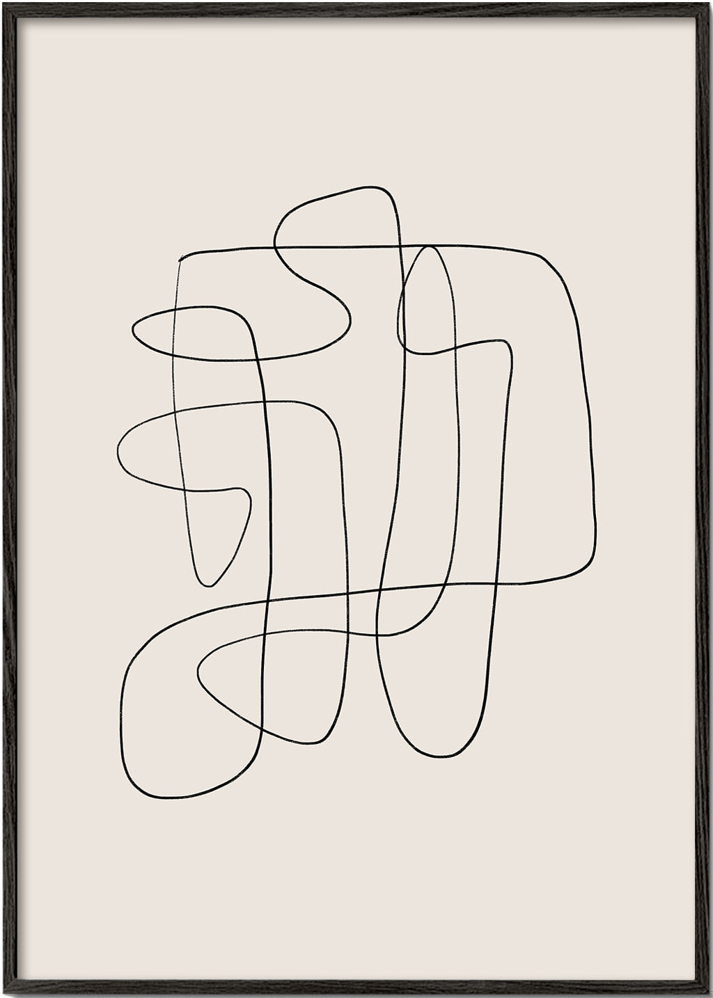 Minimalistisk design med sammenhængende linje på beige baggrund