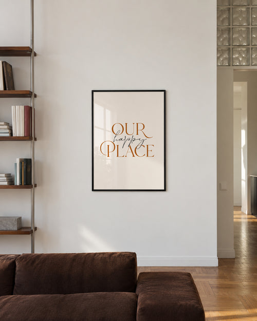 Our Happy Place - Framed poster in an interior