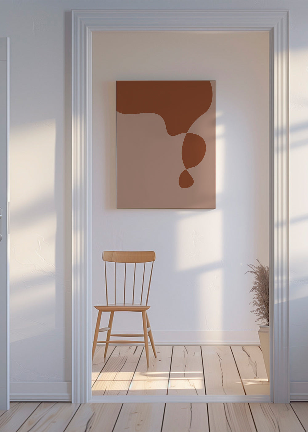 Organisk abstrakt kunst i jordtoner