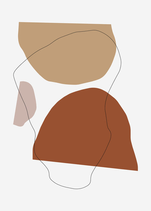 Abstrakt billede terracotta og beige