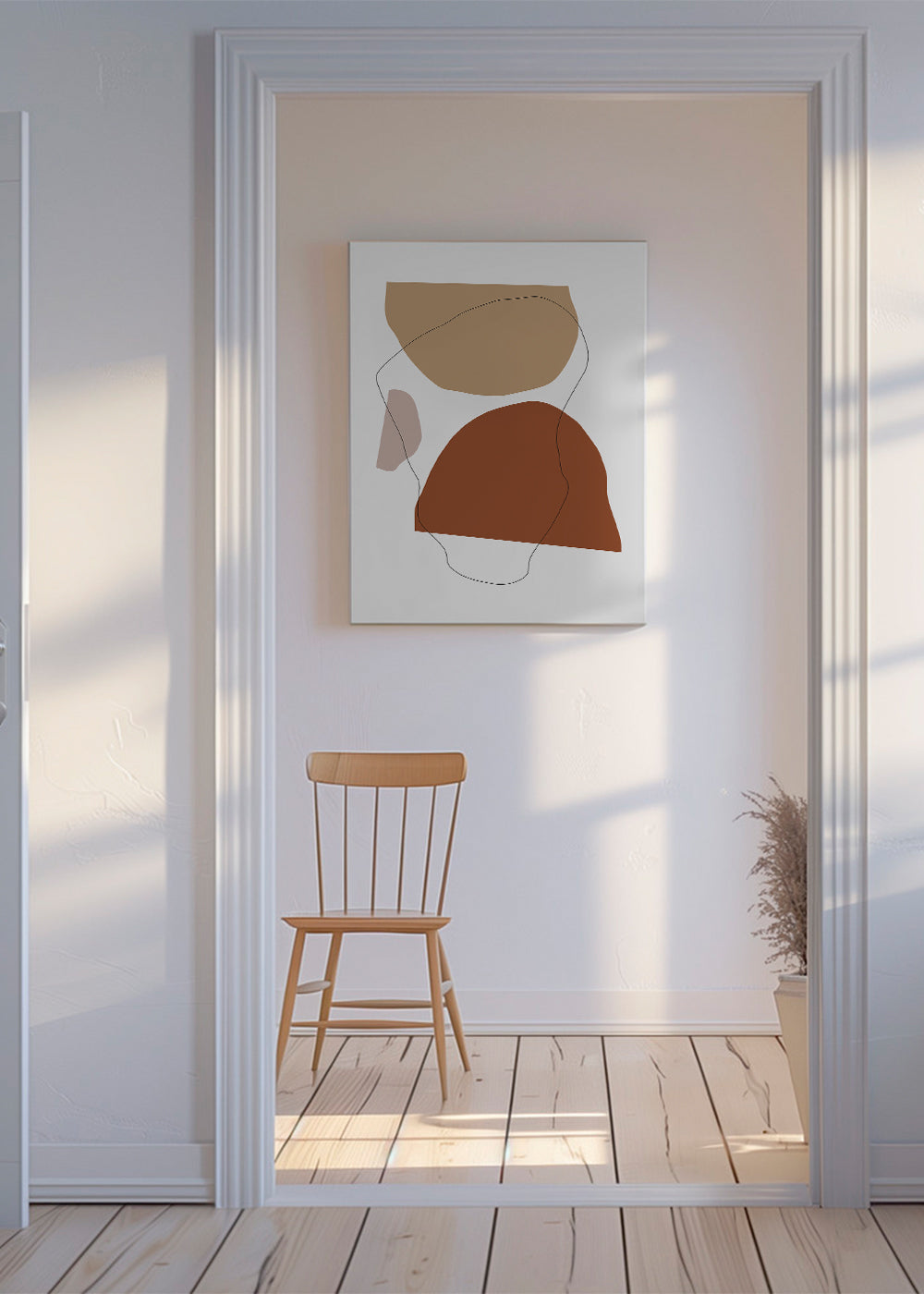 Abstrakt billede terracotta og beige