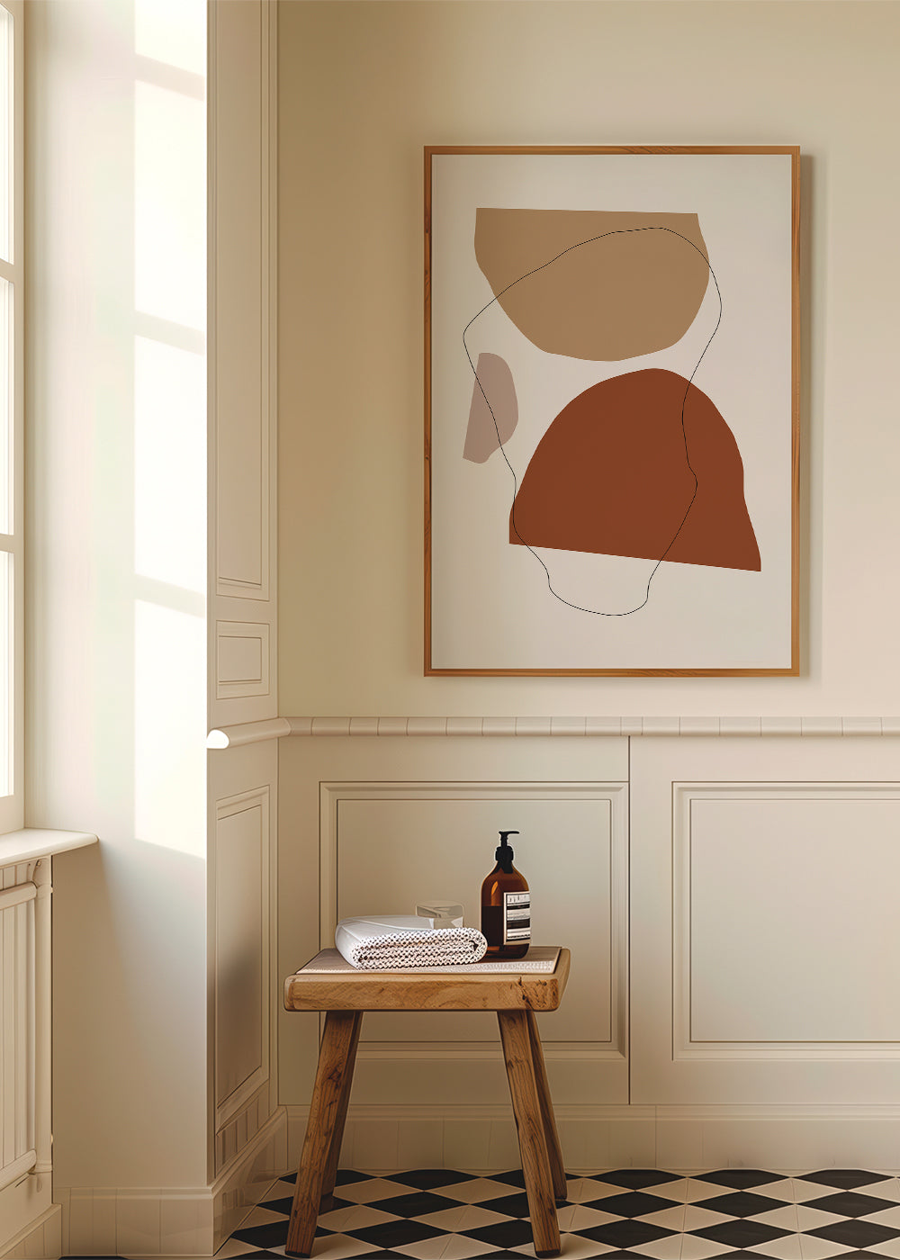 Abstrakt billede terracotta og beige