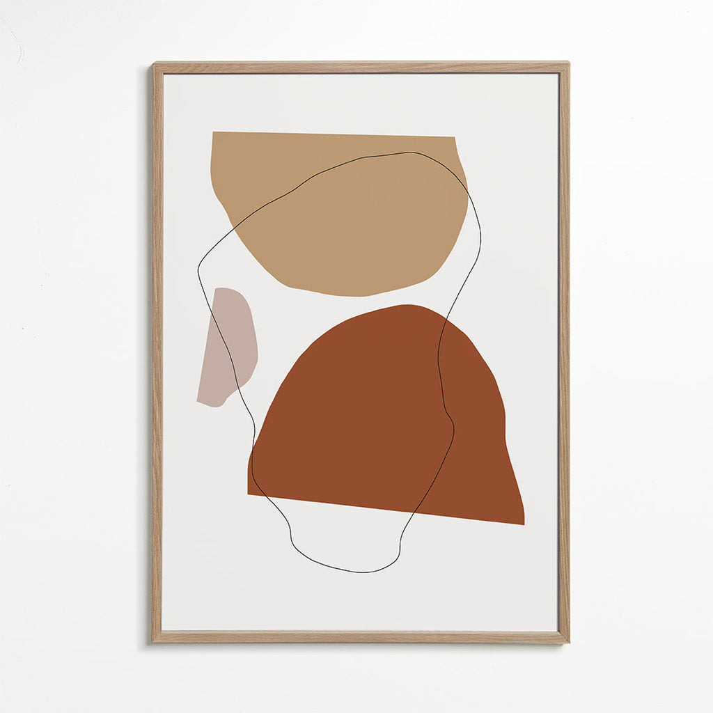 Abstrakt billede terracotta og beige