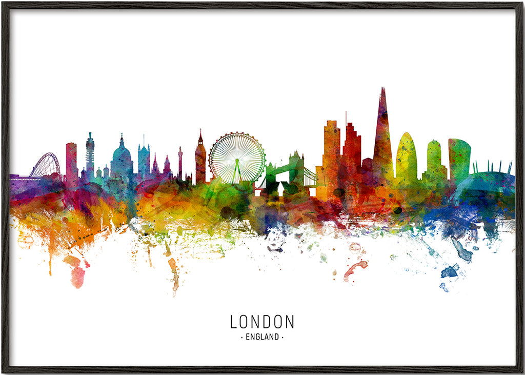 Køkkenkunst: Londons skyline flerfarvet
