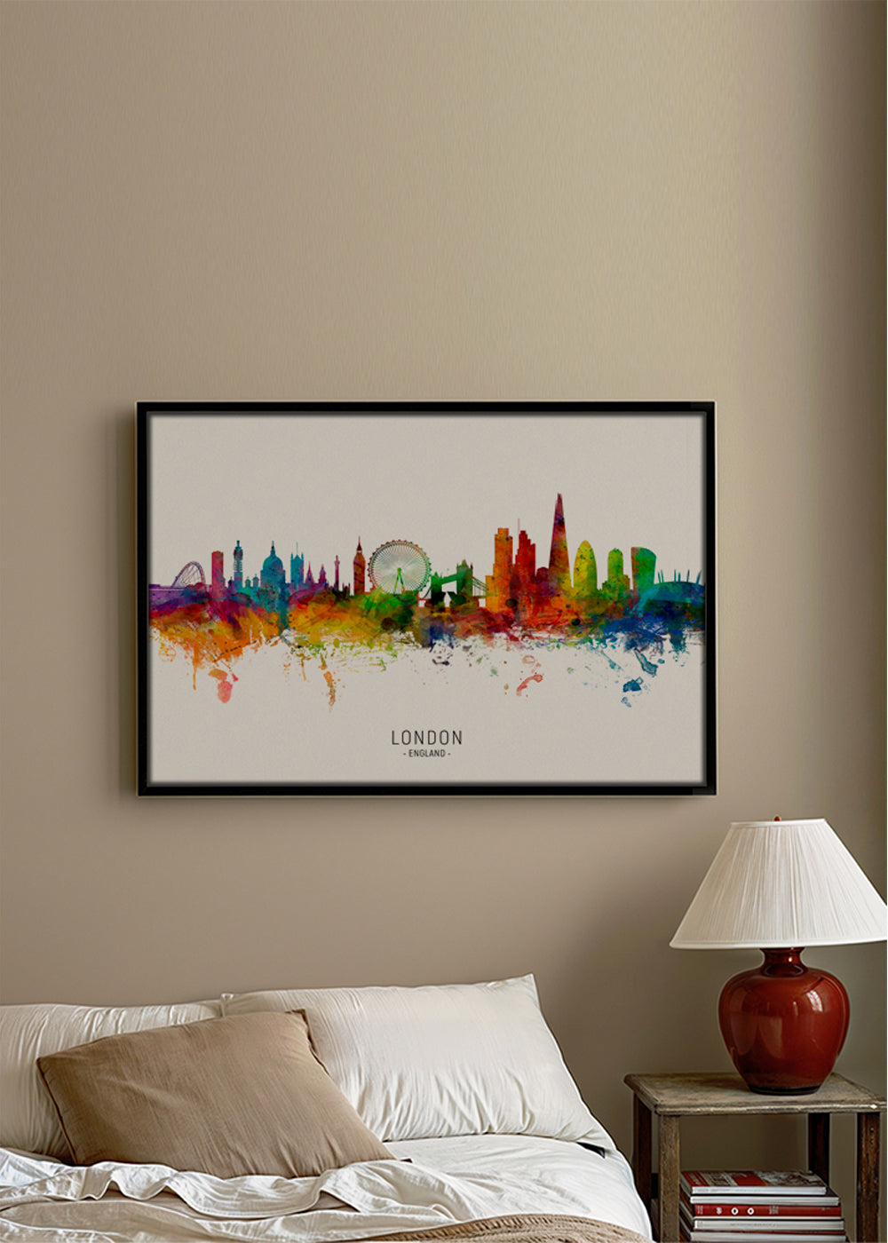 Køkkenkunst: Londons skyline flerfarvet