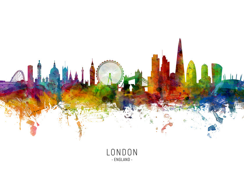 Køkkenkunst: Londons skyline flerfarvet