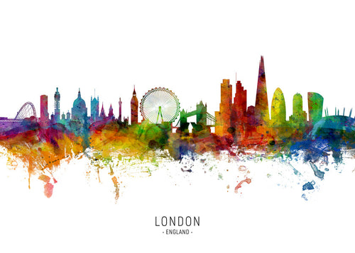 Køkkenkunst: Londons skyline flerfarvet
