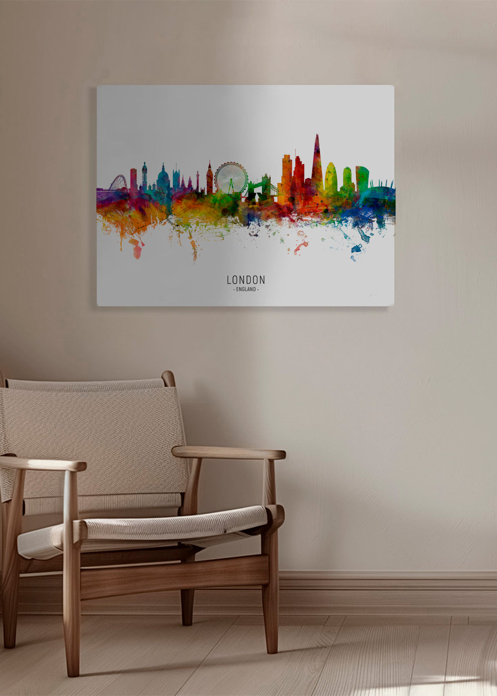 Køkkenkunst: Londons skyline flerfarvet