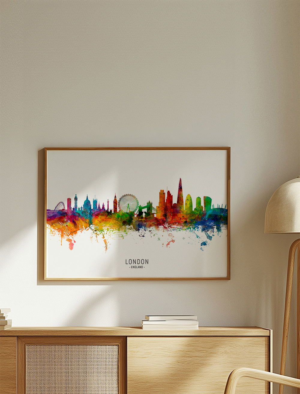Køkkenkunst: Londons skyline flerfarvet
