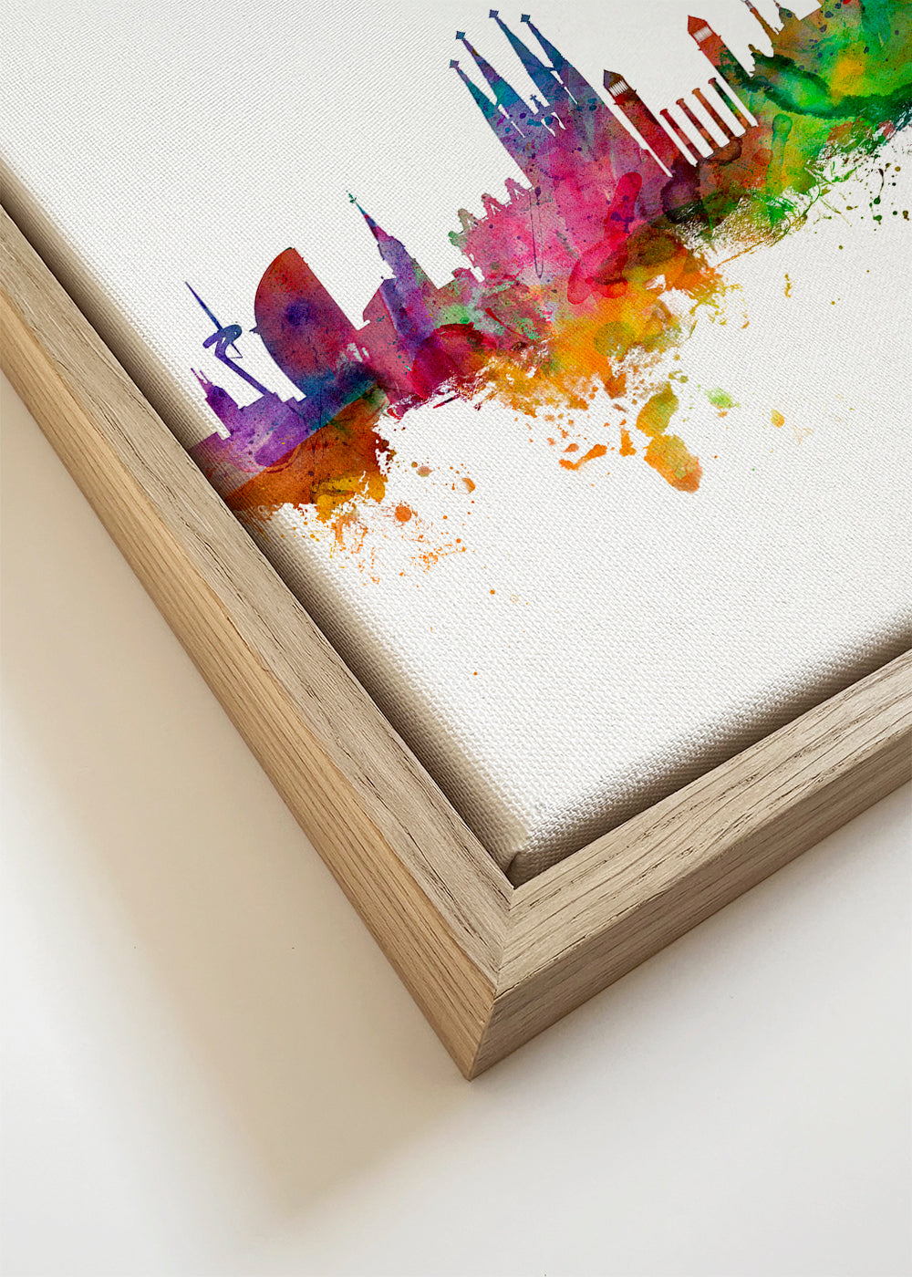 Køkkenkunst: Barcelona skyline akvarel