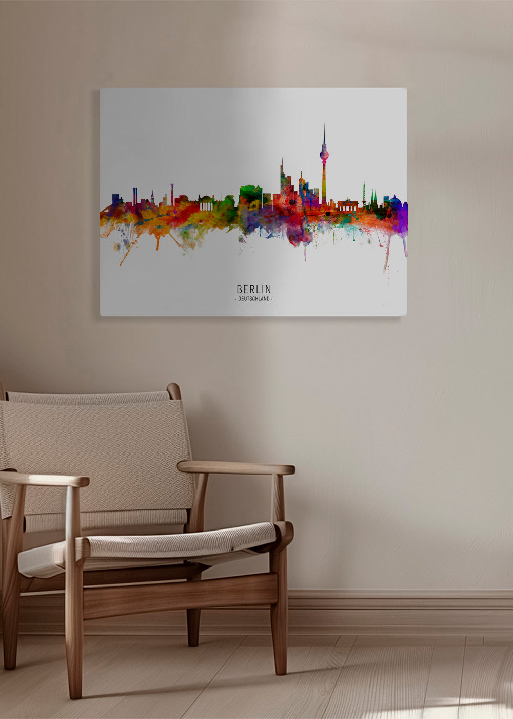 Rejseplakat Berlin skyline akvarel